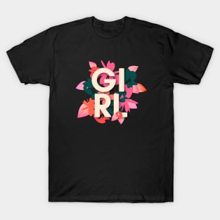 girl flower leaves T-Shirt